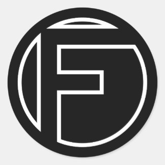 Black Sticker Circle Letter F