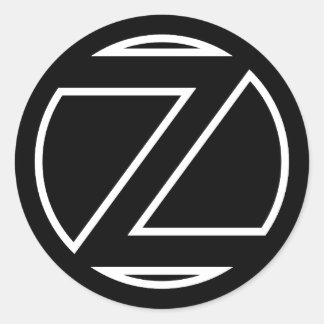 Black Sticker Circle Letter Z