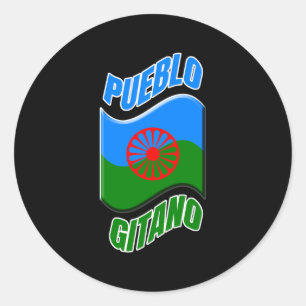 Black sticker with Gypsy village flag.