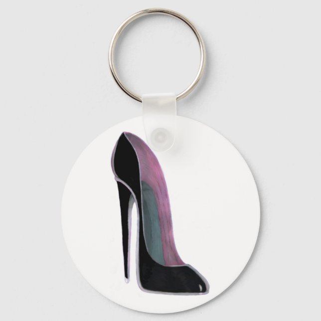 Black Stiletto Shoe Keychain (Front)