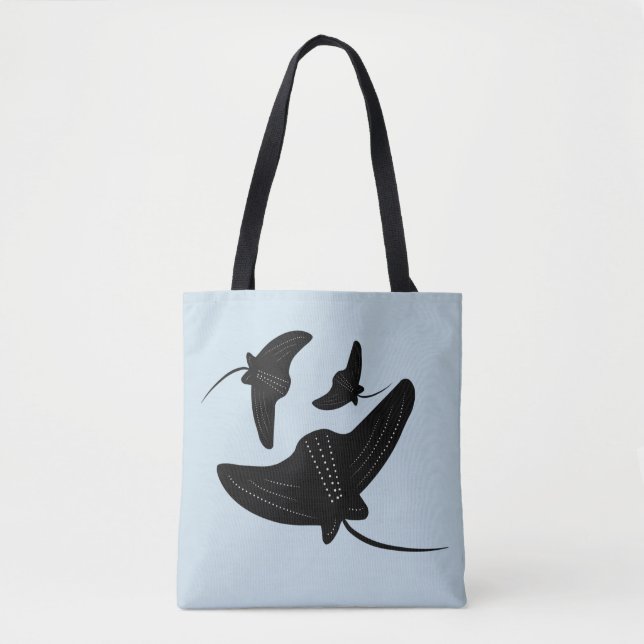 Black Stingray Ink Pattern    Tote Bag (Front)