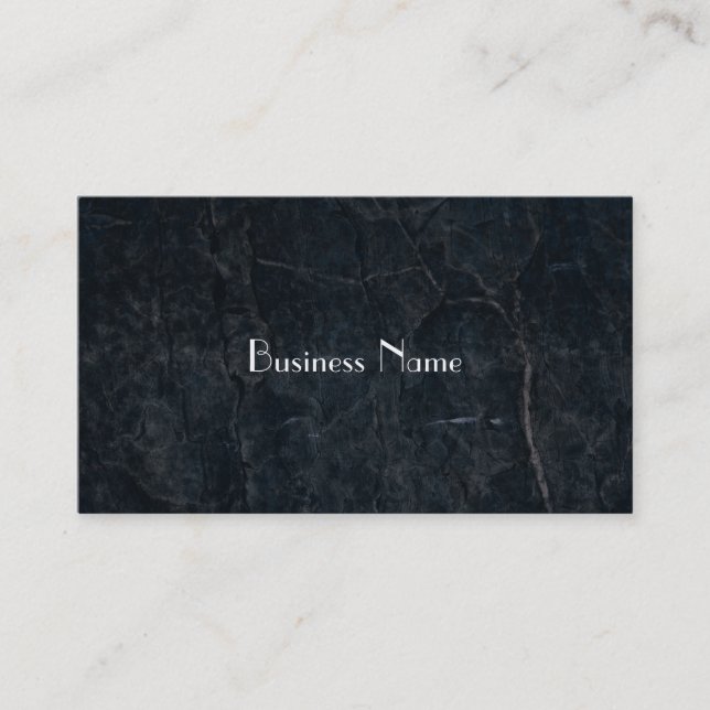 Black Stone Abstract Grunge Texture Elegant Business Card (Front)