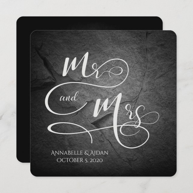 Black Stone Glow Invitation (Front/Back)