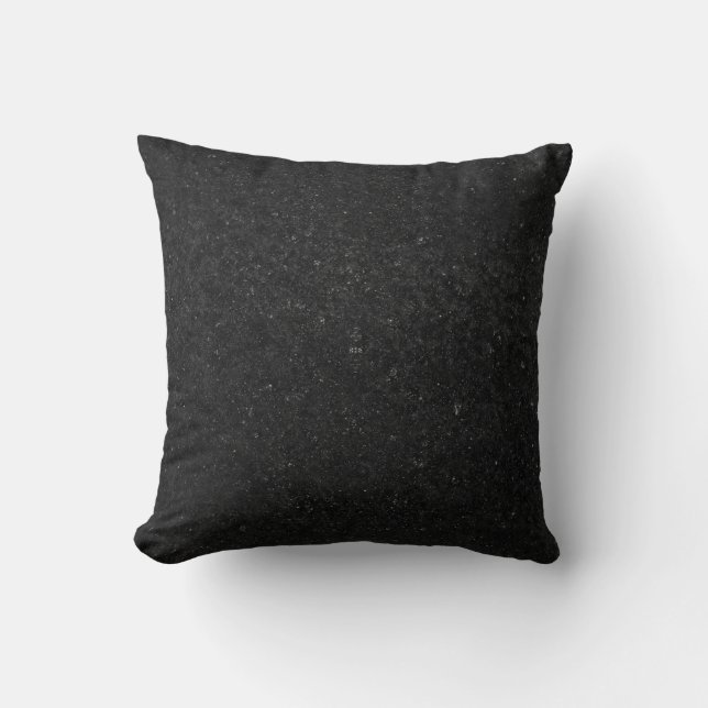 Black Stone Print Texture Pattern Cushion (Front)