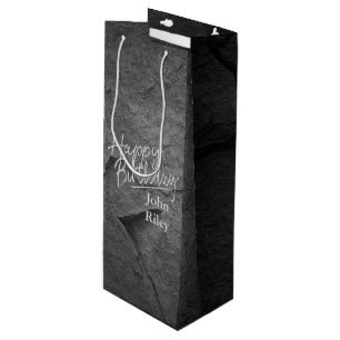 black stone slate wine gift bag