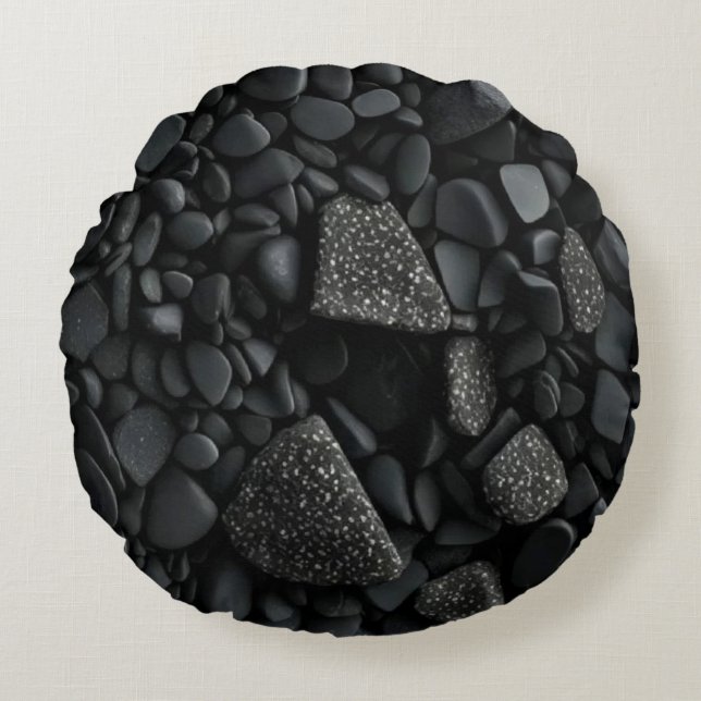 Black Stones Round Cushion (Front)