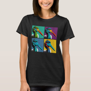 Black Stork Pop Illustration Colourful Animal Men T-Shirt