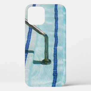 Black strap on blue swimming pool iPhone 12 case