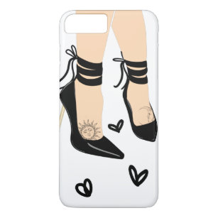 Black Strappy High Heels Sun Moon Girly Chic Case-Mate iPhone Case