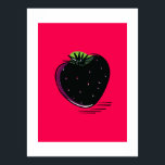Black Strawberry – Minimal Pop  Poster<br><div class="desc">A bold and playful illustration of a black strawberry on a bright fuchsia background. This minimal and vibrant artwork adds a modern pop touch to any space — perfect for design lovers and color enthusiasts.
Available as a high-quality poster,  ideal for home,  studio,  or creative offices.</div>