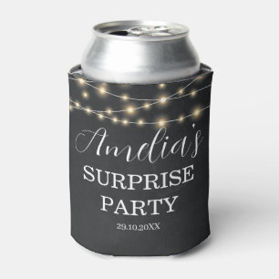 Black String Light Surprise Birthday Can Cooler