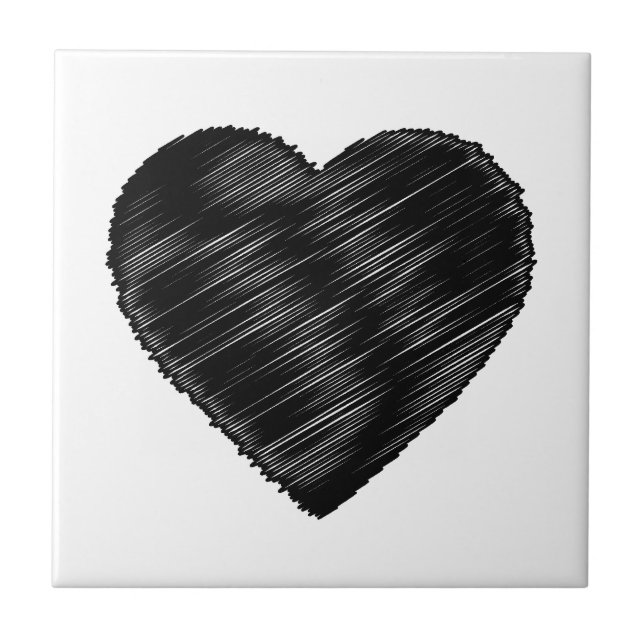 Black Strip Heart Tile (Front)