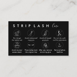 Black Strip Lash Aftercare Business Card