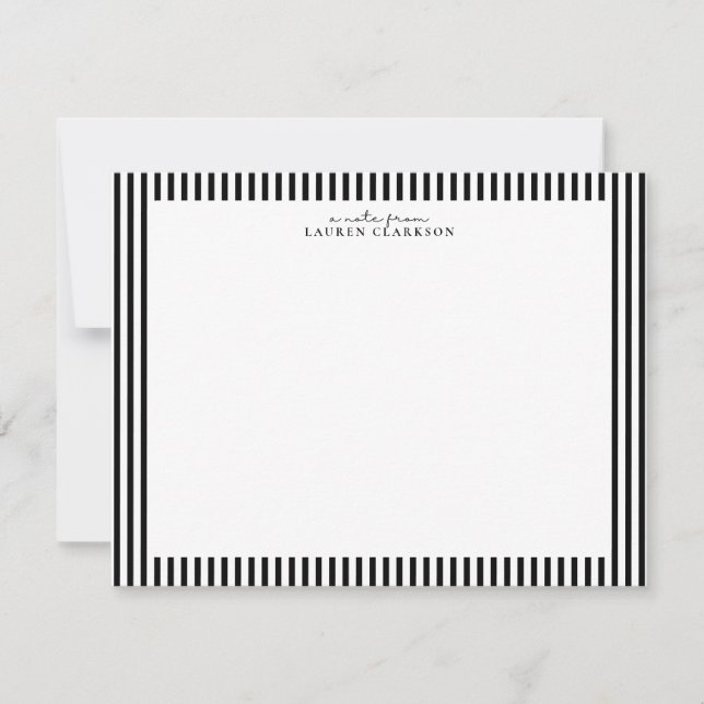 Black Stripe Border Note Card (Front)