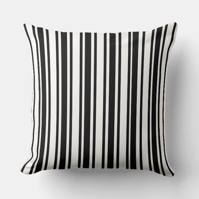 Black Stripe/Chevron Throw Pillow (Front)