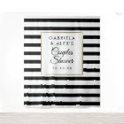 Black Stripe Couples Bridal Shower Photo Backdrop
