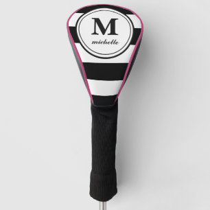 Black stripe    Golf   personalised NAME monogram Head Cover