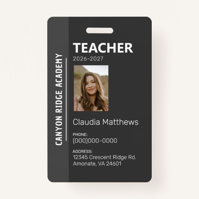 Black Stripe Homeschool Educator ID Badge (Front)