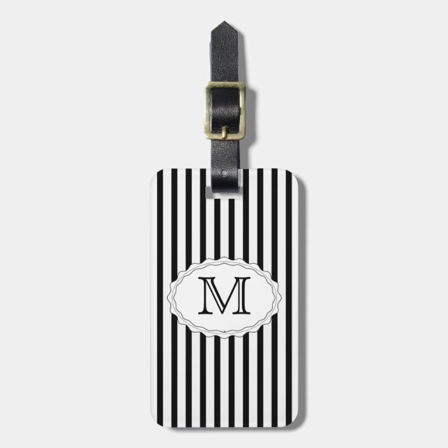 Black Stripe Luggage Tag Template (Front Vertical)