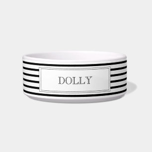 Black Stripe Personalised Pet Bowl