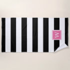 Black Stripe & Pink Monogram