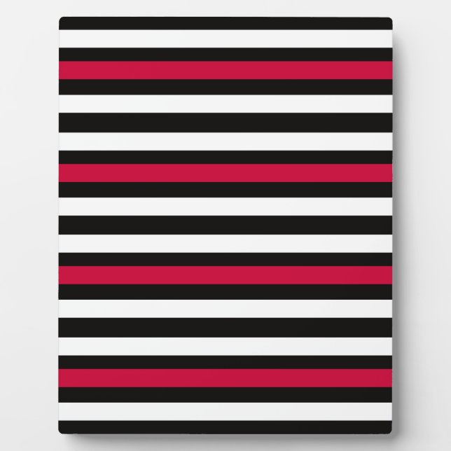 Black Stripe Red White Plaque (Front)
