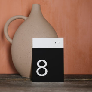 Black Stripe Simple Plain Modern Premium Elegant T Table Number