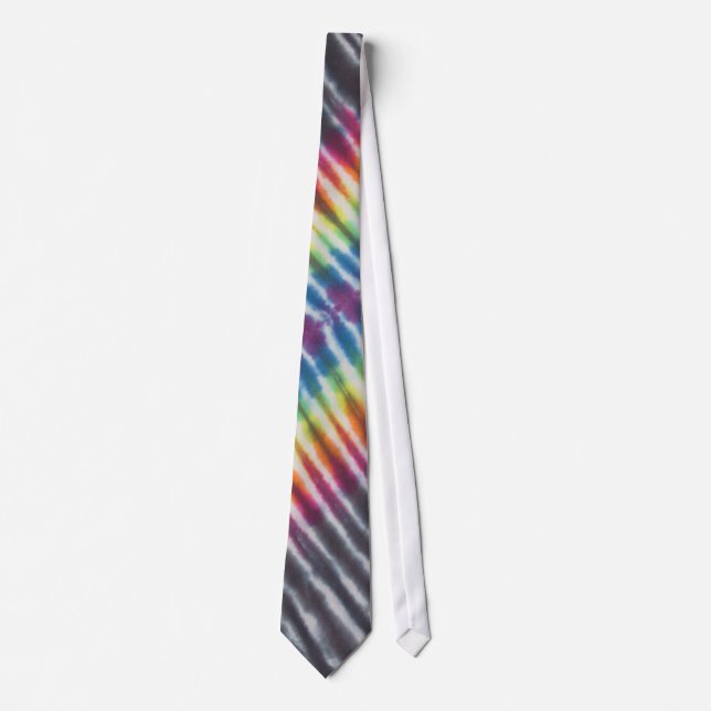 Black Stripe Tie Dye Necktie (Front)