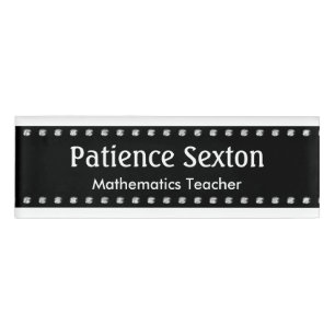 Black Stripe with silver Dots + your ideas Name Tag