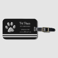 Black Striped Dog Paw Pet Grooming Service Busine