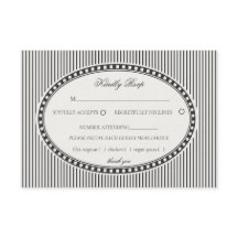 Black Striped Harlequin Pattern Wedding RSVP