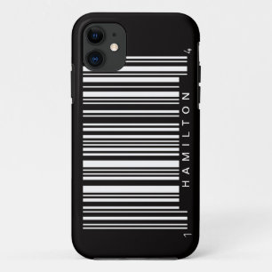 black stripes bar code name iPhone 11 case