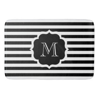 Black Stripes Bath Mat