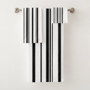 Black stripes bath towel set