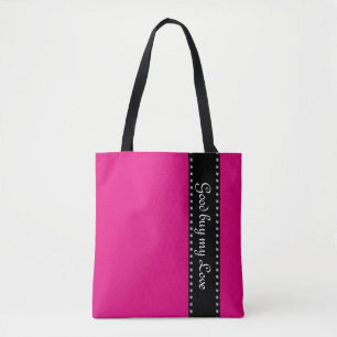 Black Stripes Border with dots garland silver Tote Bag