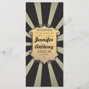 Black Stripes Carnival Vintage Wedding Programs