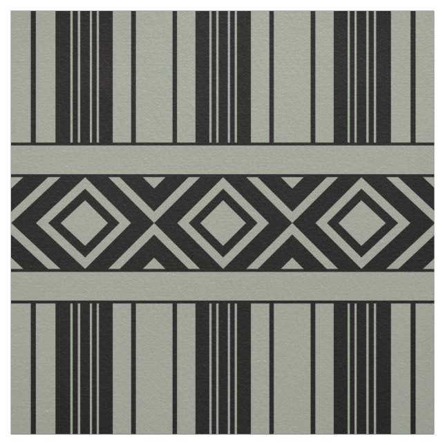 Black Stripes & Diamonds, Custom Colour Background Fabric (Swatch)