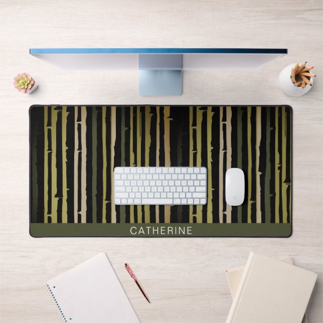 Black Stripes Elegant Custom Desk Mat (Office 1)