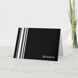 Black Stripes Invitation Card