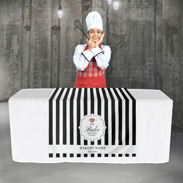 Black Stripes Logo Table Pop Up Shop Vendor Runner Tapestry (Black Stripes Logo Table Pop Up Shop Vendor Runner Tapestry)