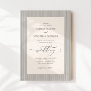 Black Stripes Old Money Wedding Invitation