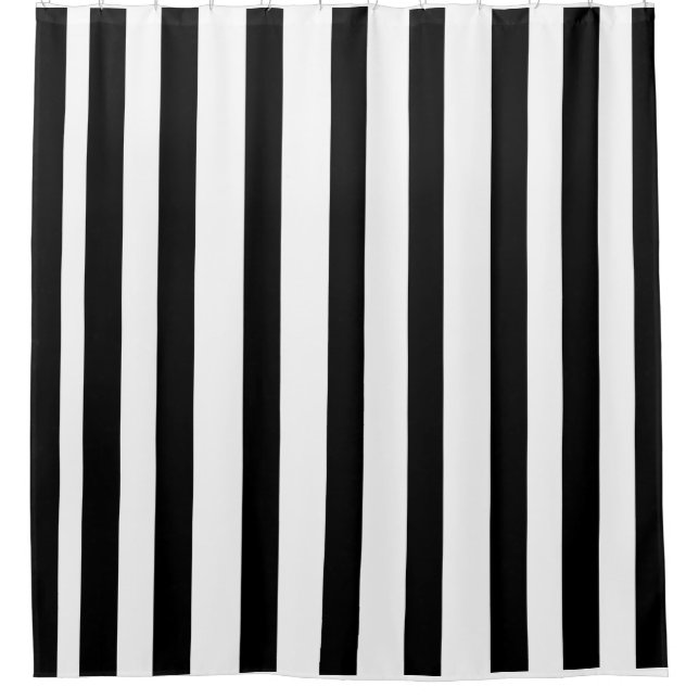Black Stripes Shower Curtain (Front)