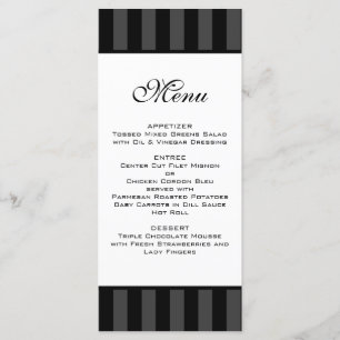Black Stripes Wedding Menu