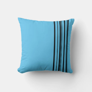 Black stripes with blue background cushion