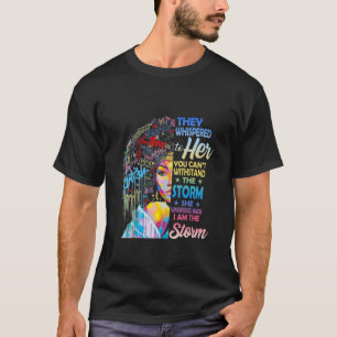 Black Strong Afro African Woman Black History I Am T-Shirt