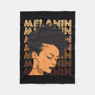 Black Strong Girl Afro Love Melanin African Americ Fleece Blanket
