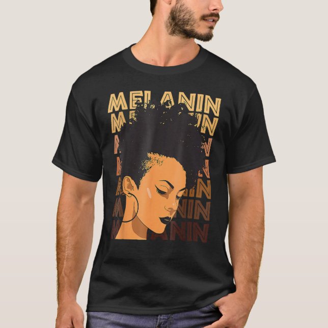 Black Strong Girl Afro Love Melanin African Americ T-Shirt (Front)