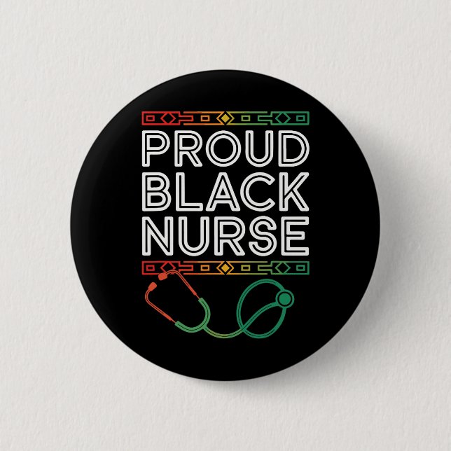Black Strong Nurse Afro Girl Melanin African Ameri 6 Cm Round Badge (Front)