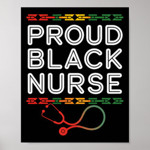Black Strong Nurse Afro Girl Melanin African Ameri Poster