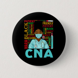 Black Strong Nurse Cna Afro Melanin African Americ 6 Cm Round Badge